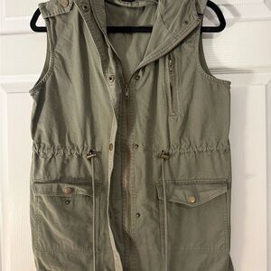 Zenana Outfitters Khaki Utility Vest
